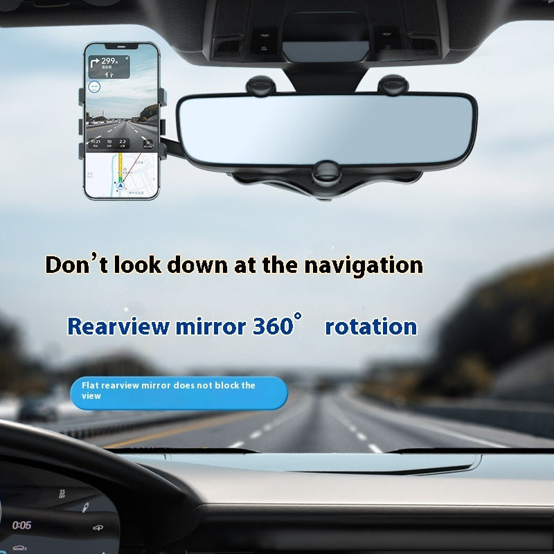 Support de navigation pour téléphone portable avec rétroviseur de voiture