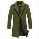 Autumn And Winter New Mens Solid Color Casual Business Woolen Coats