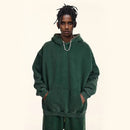 Pull rétro délavé épais doublé de polaire épaisse