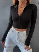 Slim Long Sleeve Short Sexy Crop Top