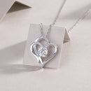 Heart To Heart Connected Luxury Fashion Diamond Pendant Necklace Set With Mosan Diamond Silver Ornaments
