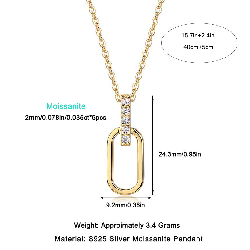 Light And Shadow Geometry - A Fashionable And Trendy Diamond Jewelry Necklace Pendant Set With Moissanite S925 Sterling Silver And Gold Plating