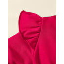 Toddler Baby Girls Christmas Clothes Ruffle Long Sleeve Heart Print Tops Dress Christmas Ball Print Flared Pants With Headband Outfits Set