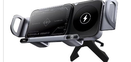 Support de téléphone portable pliable à double ligne avec chargeur sans fil