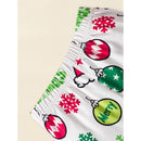 Toddler Baby Girls Christmas Clothes Ruffle Long Sleeve Heart Print Tops Dress Christmas Ball Print Flared Pants With Headband Outfits Set