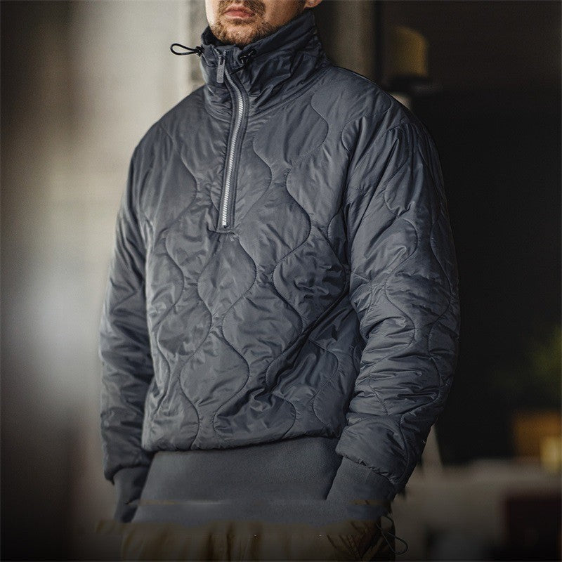 Half Zipper Cotton-padded Clothes Stand Collar