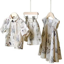 Sister-brother Clothes Dress Western Style Temperament Short Sleeve Shirt