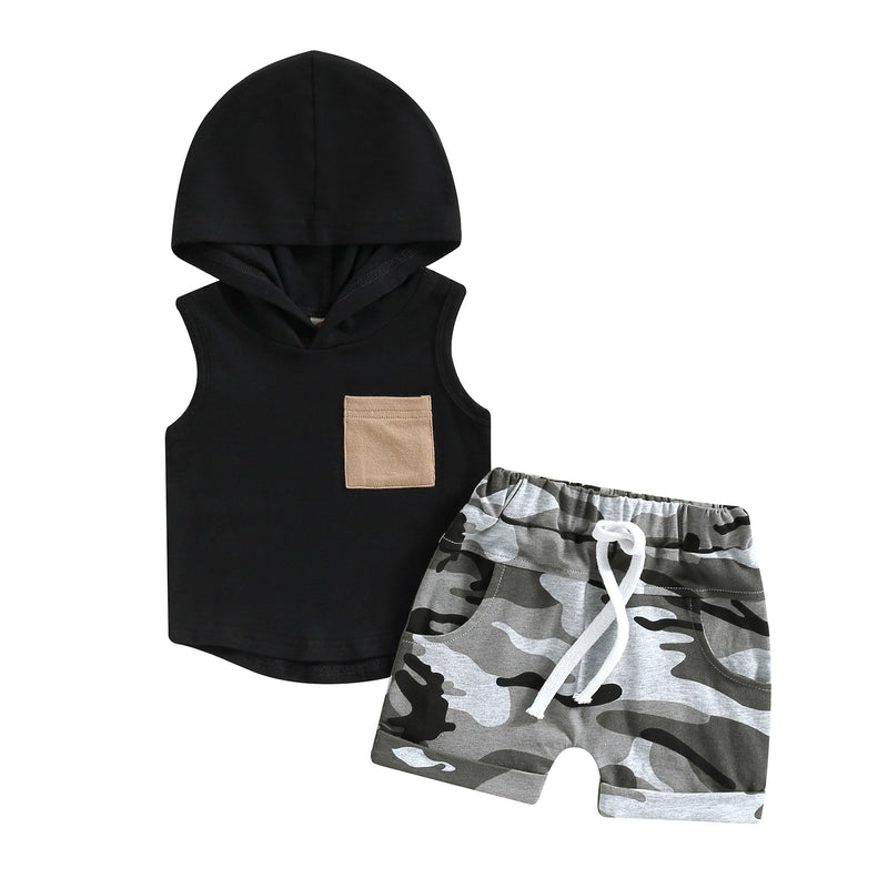 Boys' Hooded Vest T-shirt Suit