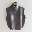 Turtleneck Double Zipper Knitted Vest Versatile Bottoming Shirt
