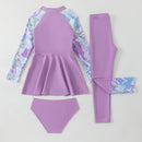 Children's Split Long-sleeved Long Trousers Three-piece Swimsuit