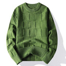 Frühling und Herbst Dreidimensionaler Runder Pullover Herren
