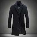 Autumn And Winter New Mens Solid Color Casual Business Woolen Coats
