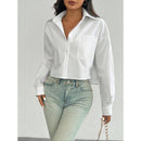 Fashion Solid Color Loose-fitting Women's Shirt Top