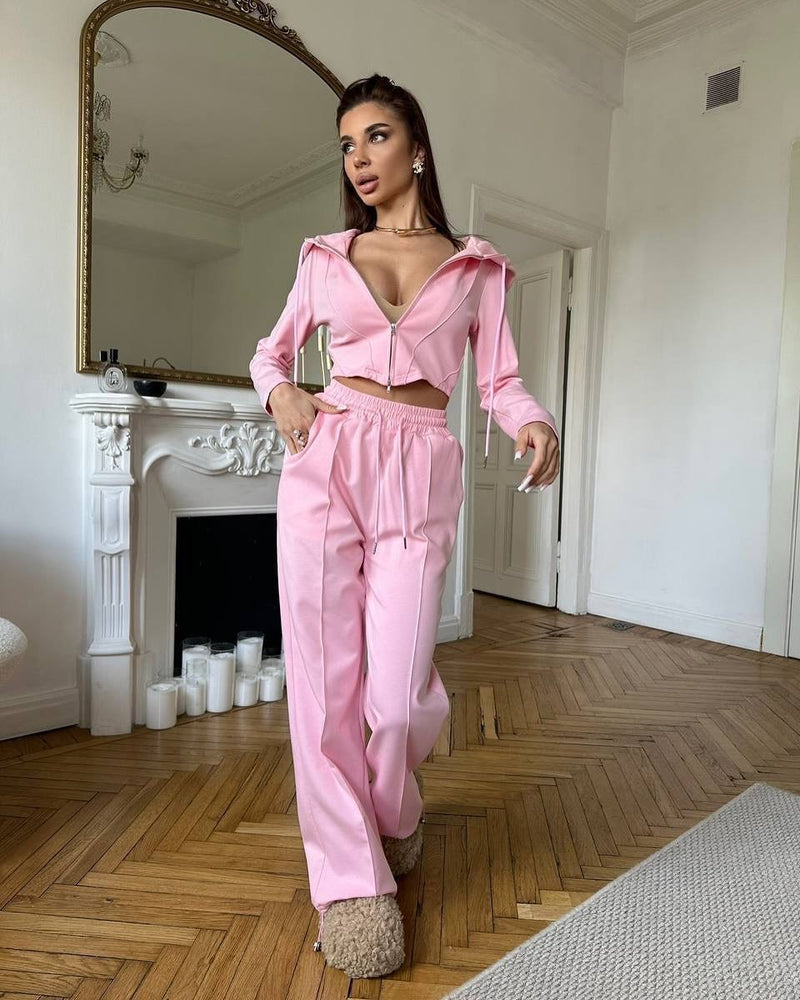 European And American Leisure Women's Suit Solid Color Long Sleeve