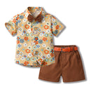 Bowknot Short-sleeved Cardigan Boys' Shorts Two-piece Set