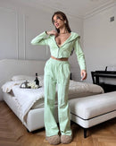 European And American Leisure Women's Suit Solid Color Long Sleeve