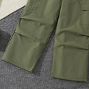 Girl All-match Letter Long Sleeve Sweater Wide Leg Pleated Overalls