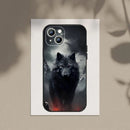 Coque souple pour téléphone avec loup aux yeux dominateurs