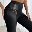 Black High Waist Stretch Feet Black Trousers Tight Pencil Magic Pants