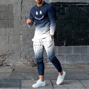 Rundhals Langarm T-Shirt Hose Anzug Herren