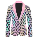Men's Velvet Colorful Turning Piece Scale Sequined Costume