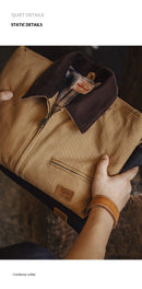 Canvas Turn-down Collar Coat Men's Autumn
