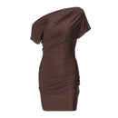 Women's Fashion Slim Fit Sloping Shoulder Dress