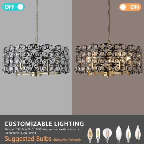 Modern Crystal Chandelier, Suitable For Living Room Round Crystal Lamp Luxury Home Decoration Lamps