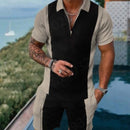 Zweiteiliger Anzug mit Streifenmuster und Revers