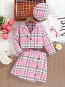 Plaid Short Skirt Two-piece Suit Casual