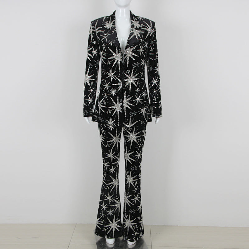 Fashion Women's Suit Starfish Long Three-piece Suit
