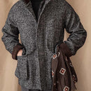 Wool Heavy Winter Warm Coat Vintage Stand Collar