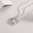 Heart To Heart Interlocking Luxury Fashion Diamond Pendant Necklace Set With Mosan Diamond Silver Ornaments