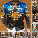 Bedrucktes Langarmhemd im Slim Fit für Herren