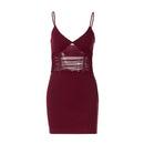 Women's Clothing V-neck Strap Mesh Hollow Dress