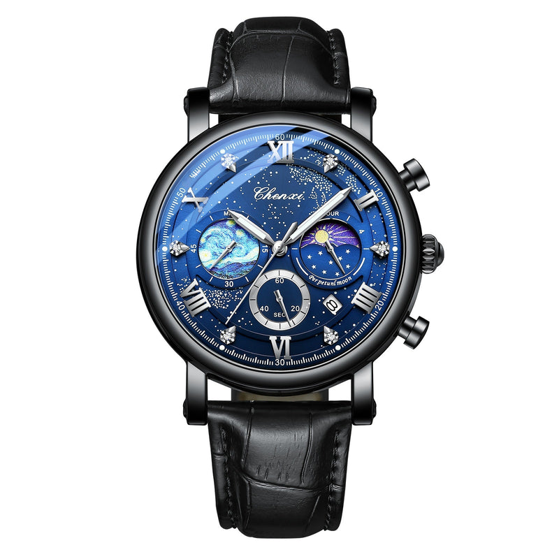 Multifunctional Luminous Moon Phase Calendar Watch