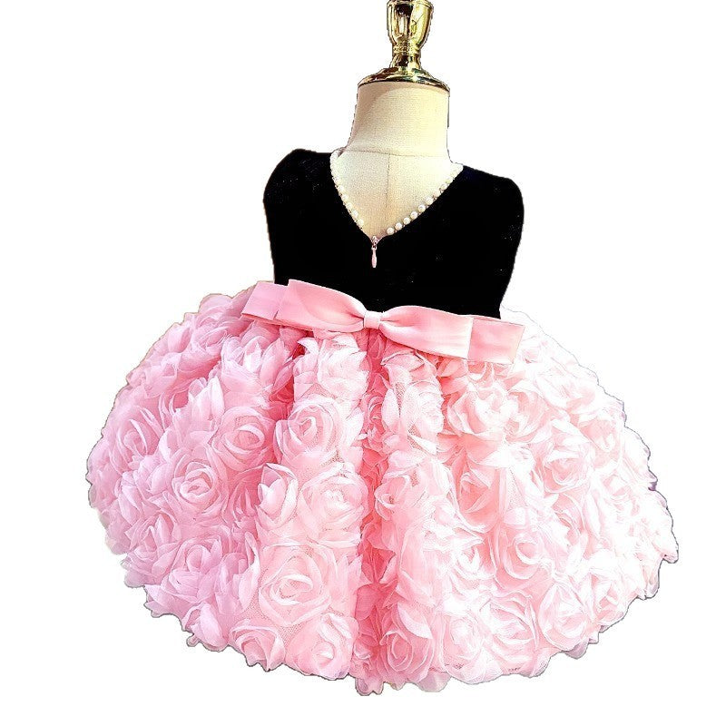 Girls' Summer Dress Color Matching Polyester