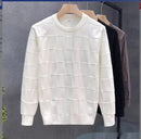 Frühling und Herbst Dreidimensionaler Runder Pullover Herren