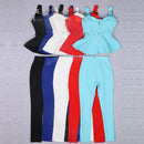 Tief ausgeschnittener, taillierter Camisole-Top-Strumpfhosen-Modeanzug