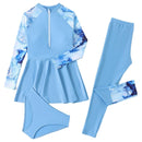 Children's Split Long-sleeved Long Trousers Three-piece Swimsuit
