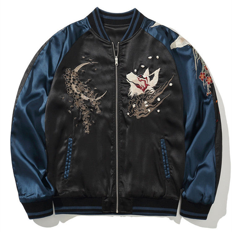 Men's Embroidered Double-sided Thick Coat