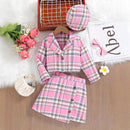 Plaid Short Skirt Two-piece Suit Casual