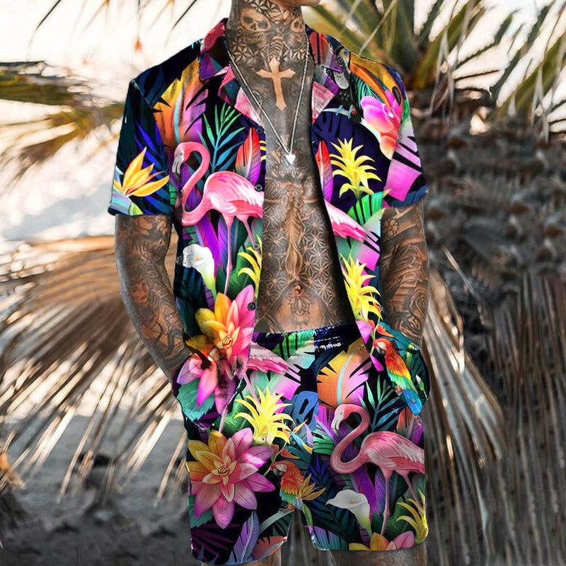 Lockeres Hemd Lässiger Herren-Shorts-Kurzarmanzug