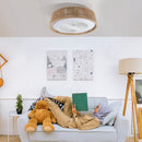 Dimmbare LED-Deckenleuchte im Bohemian-Stil mit eingebautem Ventilator – Fernbedienung