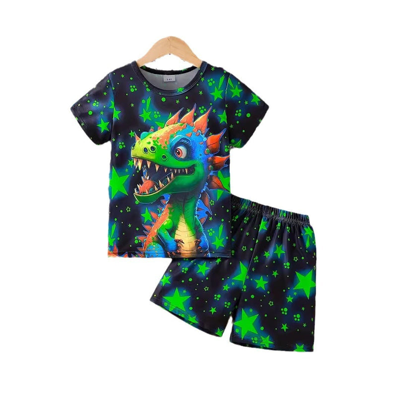 Summer Boys' Home Wear Shorts Short Sleeve Two-piece Set