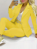 Women's Solid Color Temperament Commute Casual Suit