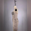 High Quality Fashion Off-the-shoulder Diamond Trim Slim Chain Tight Mini Dress Women