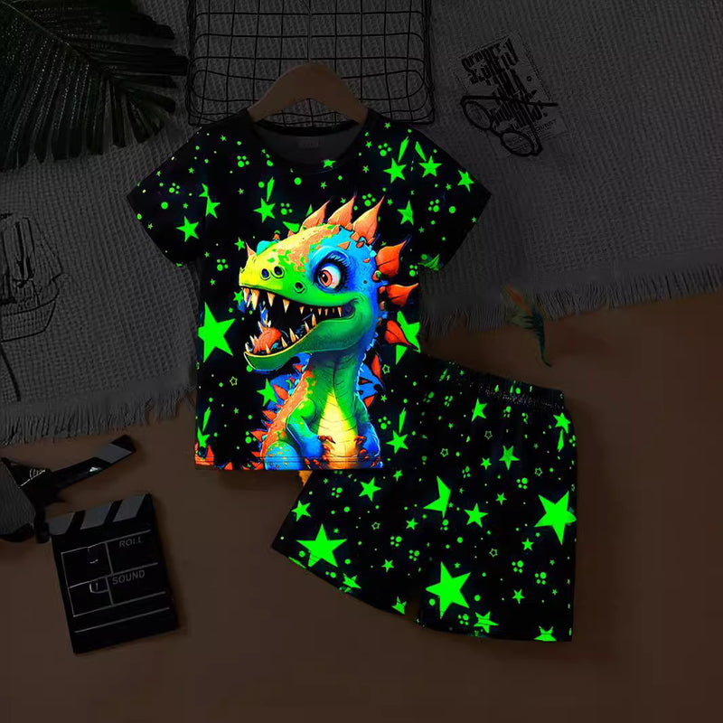 Summer Boys' Home Wear Shorts Short Sleeve Two-piece Set