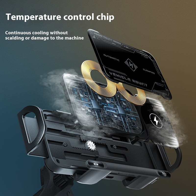 Support de téléphone portable pliable à double ligne avec chargeur sans fil