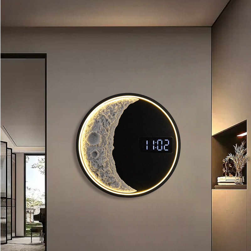 Wohnzimmer Hintergrundwand Moderne minimalistische Mond Wandleuchte